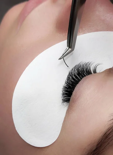 Lash Extensions Macro Eye Side View — Stock Photo, Image