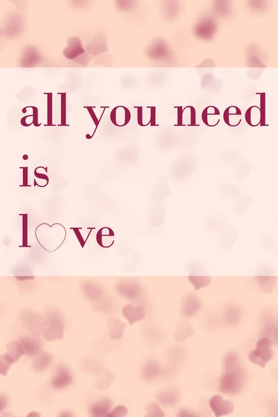 Alles, was Sie brauchen, ist Liebe Hintergrund und rosa Tapete — Stockfoto