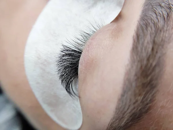 Unfertige Wimpernverlängerungen Makro-Ansicht von oben — Stockfoto