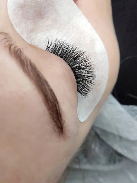 Lash Extensions Μακροεντολή Μπλε Μάτι Πάνω Όψη Υψηλής Ποιότητας Φωτογραφία — Φωτογραφία Αρχείου