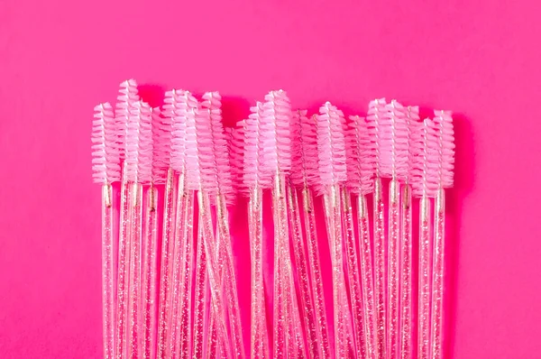 Cute colored brushes for hairing eyelash extensions and brows