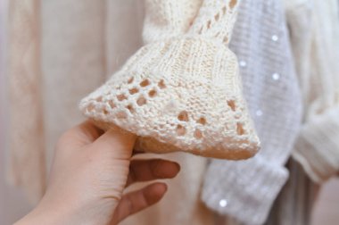 Sıcak kazakların yakın çekim alanı kopyala 