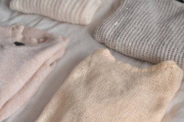 Sıcak kazakların yakın çekim alanı kopyala 