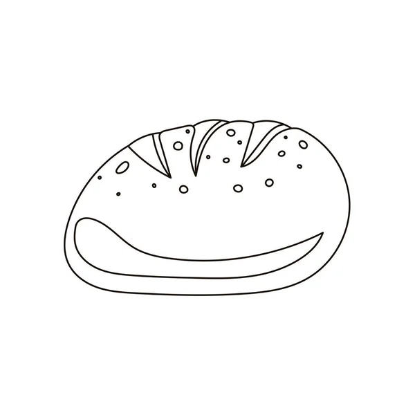 Minimalistische Vector Illustratie Van Brood Brood Geïsoleerd Witte Achtergrond — Stockvector