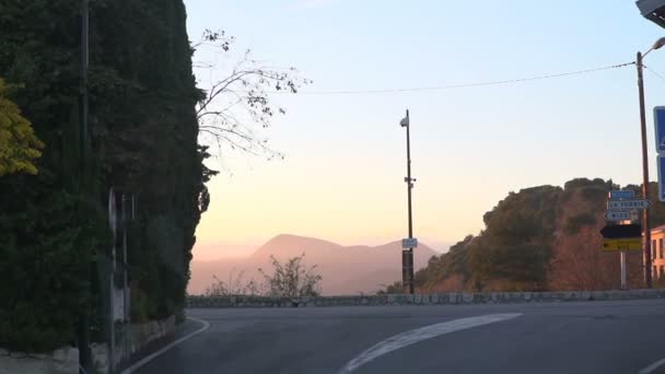 La carretera desde el autobús en la Costa de Azur — Vídeos de Stock