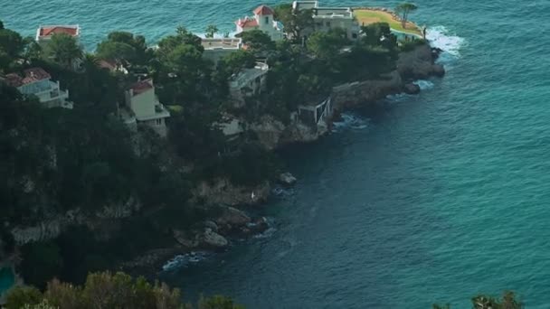 Монако пляж пташиного польоту — стокове відео