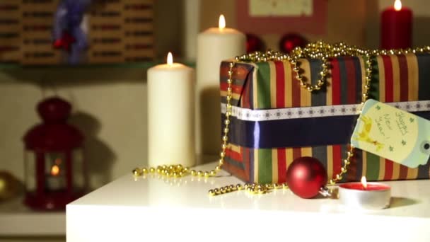 Cadeaux de Noël avec lumières — Video