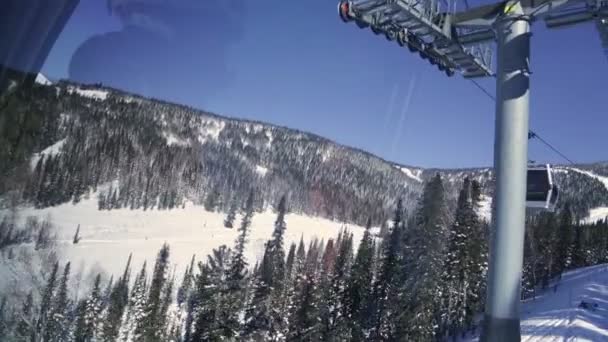 Ski chair lift — Stock Video