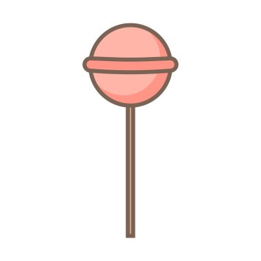 Şekerli lolipop vektör logo şablonu. Şekerleme çizgisi simgesi vektör işareti, doğrusal ana hatlı logo tasarımı resimleme dükkânı simgesi. 