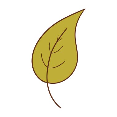 El yapımı yeşil yaprak renginde. Beyaz arka planda izole edilmiş. Vektör botanik çizimi. El çizimi karalama çiçek elementleri. Bahar ve yaz çiçekleri ve bitki vektörleri sanat ya da taslak biçiminde. 