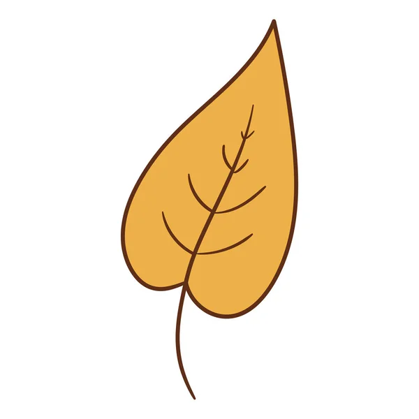 Hoja dibujada a mano de color amarillo y naranja. Aislado sobre fondo blanco. Ilustración botánica vectorial Doodle dibujado a mano elementos de otoño. — Archivo Imágenes Vectoriales