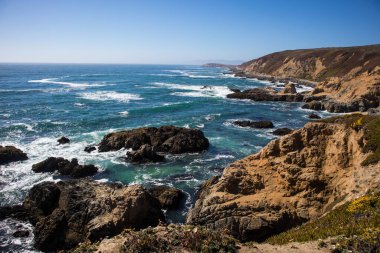 Bodega Körfezi manzaralı çekimi, Sonoma Coast State Park, Kaliforniya, ABD
