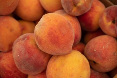 Tam kare şeftali satışı.