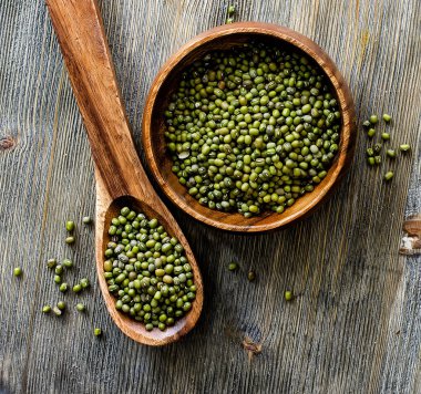 Moong beans copy space background