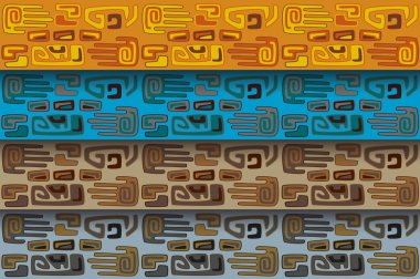 farklı renk aralıklarını kabile desende