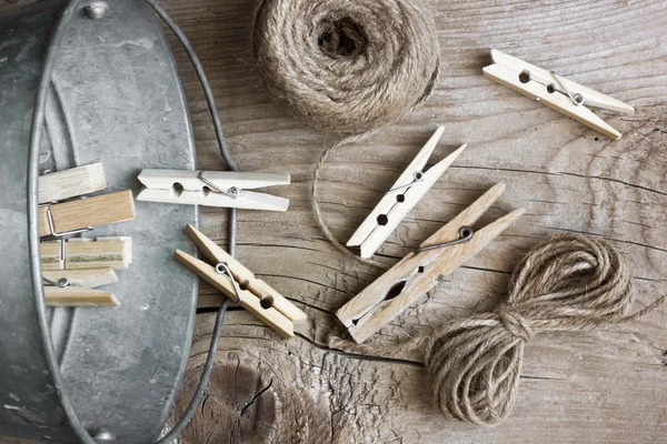 Pinzas para ropa de madera — Foto de Stock