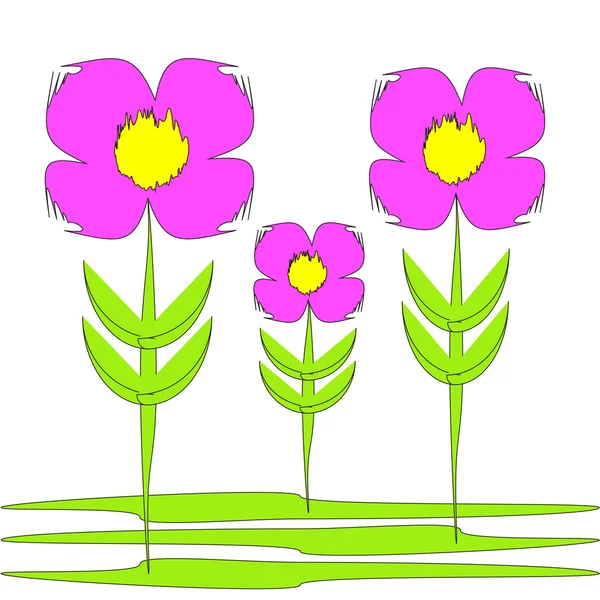 Fleurs décoratives — Image vectorielle