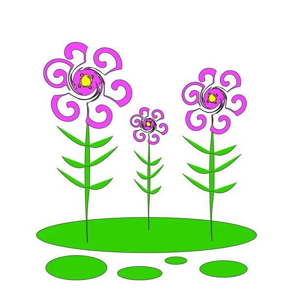 Decoratieve bloemen — Stockvector