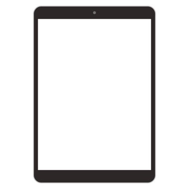 Ekranın içinde şeffaf basit bir ön yüz tablet ekranı.