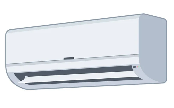 Ilustração Vetorial Condicionado Branco Refrigerador Com Grelha Aberta —  Vetores de Stock