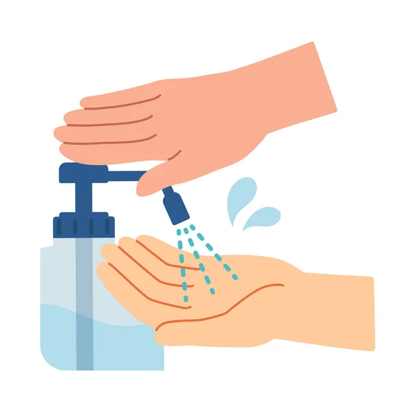 Procedure Hand Disinfection Using Disinfectant Alcohol Disinfection Take Appropriate Amount — Stock Vector