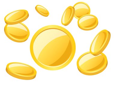 Havada bir sürü altın madeni para uçuşuyor..