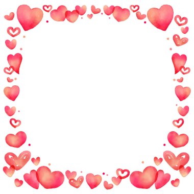 Kalp arka planı kırmızı suluboya ile boyanmış. Çoklu varyasyonlar var..