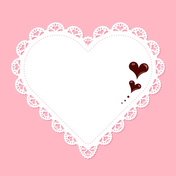 Ένα Ροζ Φόντο Σοκολατένιες Διακοσμήσεις Κορνίζα Σχήμα Καρδιάς — Διανυσματικό Αρχείο