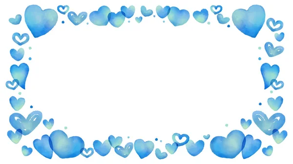 Fondo Corazón Pintado Acuarela Azul Hay Múltiples Variaciones — Vector de stock