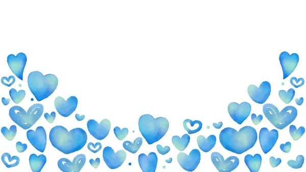 Серцевий Фон Пофарбований Синій Акварель Існує Кілька Варіацій — стоковий вектор