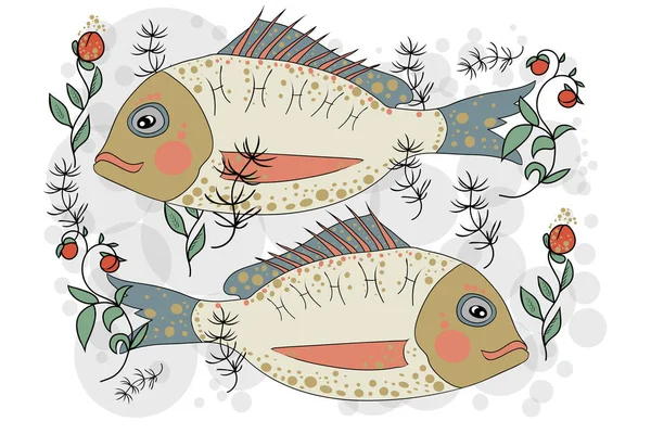 Signe Zodiaque Poissons Illustration Stock — Image vectorielle