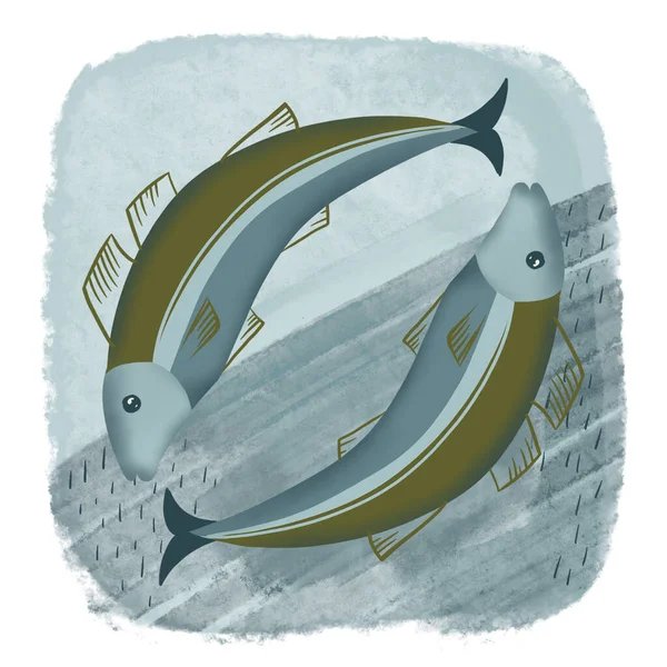 Ryby Znamení Zvěrokruhu Stock Ilustrace — Stock fotografie