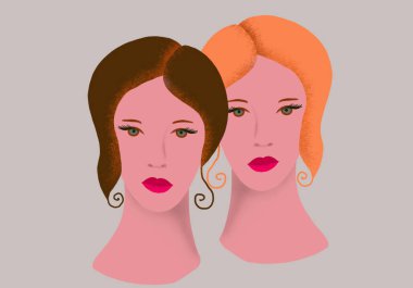 Gemini burcu - Stok çizimi