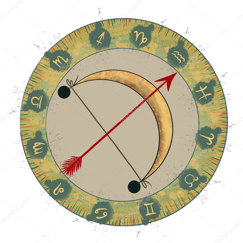Sagittarius zodiac sign - stock illustration