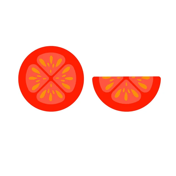 Tomate. Scheiben schneiden. Rote Farbe. Vektordatei für Web und Apps — Stockvektor