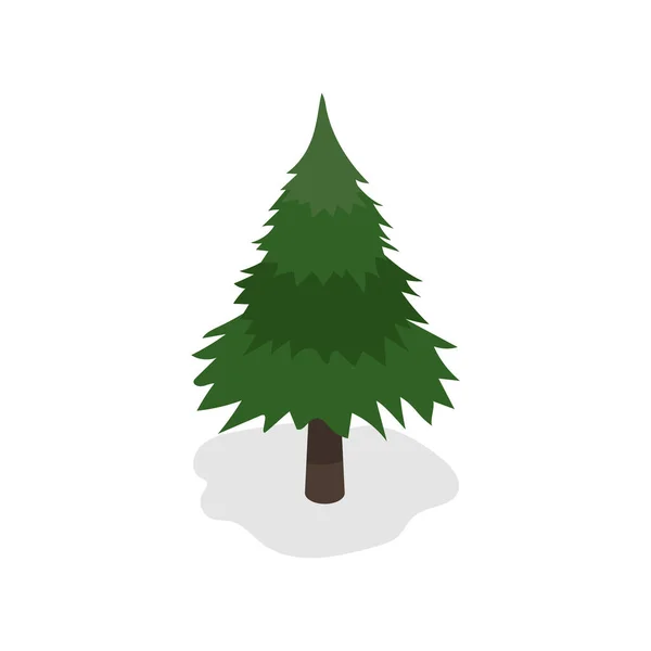 Green christmas tree on white background. Vector illustration. — Stockový vektor