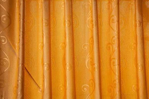 Brightly lit orange curtains — Stock Photo, Image