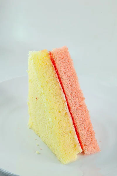 Vanilla and strawberry chiffon cake flavor — Stock Photo, Image