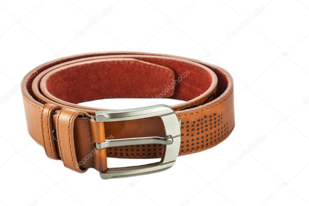 Brown leather belt