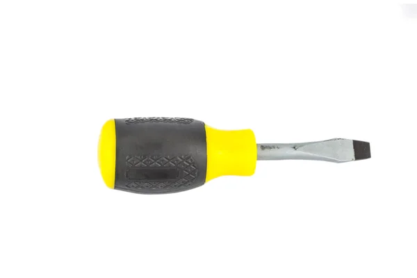 Black and yellow mini screwdriver — Stock Photo, Image