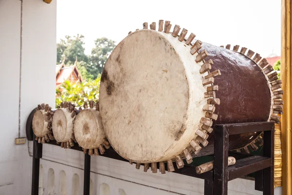 Double headed leather drum — Stock Photo, Image