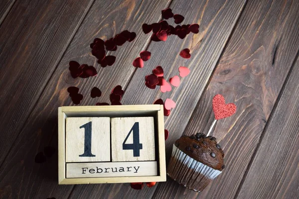 Шоколадный Кекс Червями Дня Святого Валентина — стоковое фото
