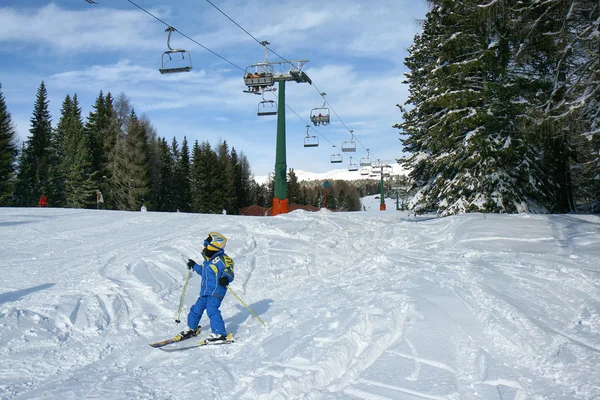 ヴァル ・ ディ ・ フィエンメ イタリア、ドロミテのスキー — ストック写真