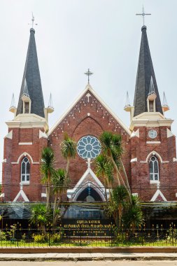 Surabaya, Endonezya - 25 Mart 2016. Surabaya Katolik kilisesi, Java, Endonezya