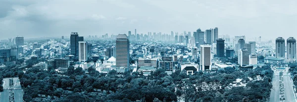 Panorama de los rascacielos de Yakarta al atardecer —  Fotos de Stock