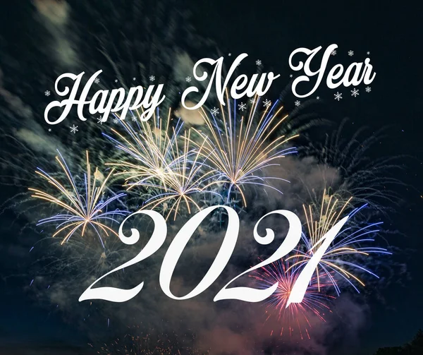 Feliz Ano Novo 2021 Com Fundo Fogos Artifício Celebração Ano — Fotografia de Stock
