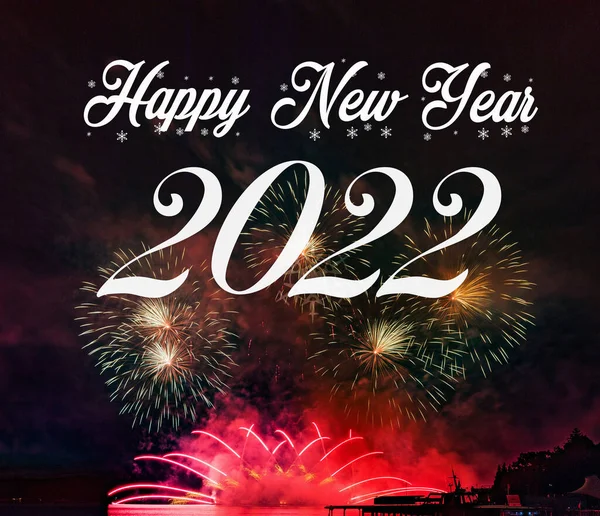 Feliz Ano Novo 2022 Com Fundo Fogos Artifício Celebração Ano — Fotografia de Stock