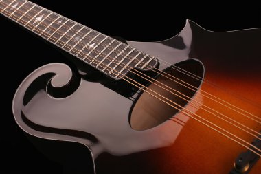 siyah üzerine izole mandolin