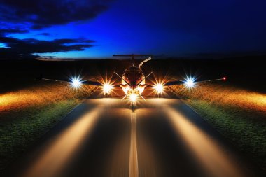 Tek turboprop uçak groun üzerinde