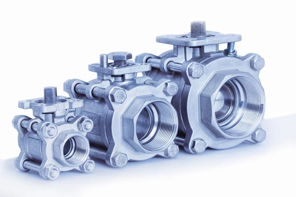 Group 3 valves, different sizes — Stock Photo, Image